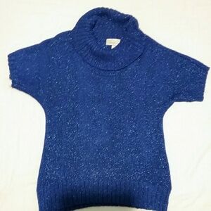 Women's large royal blue short sleeve sweater